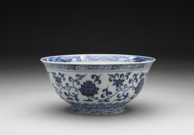 图片[2]-Bowl with lotus scrolls in underglaze blue, Ming dynasty (1368-1644)-China Archive